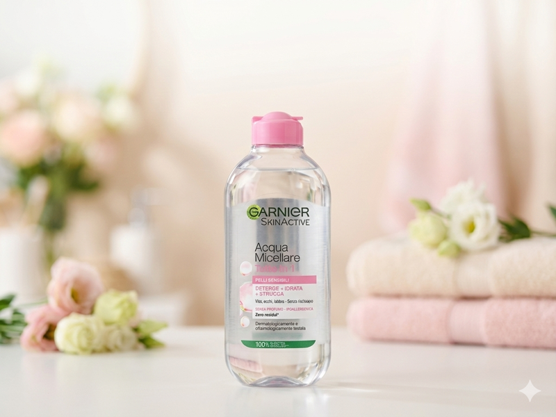 Recensione Garnier Acqua Micellare SkinActive: Struccante Delicato con Punteggio Yuka 93/100